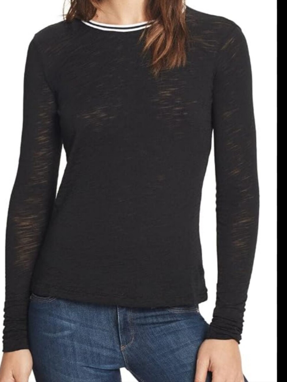 Goldie Black Long Sleeve Tipped Shirt